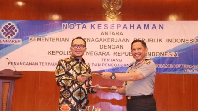 Menaker dan Kapolri Kerja Sama Penegakan Hukum Ketenagakerjaan