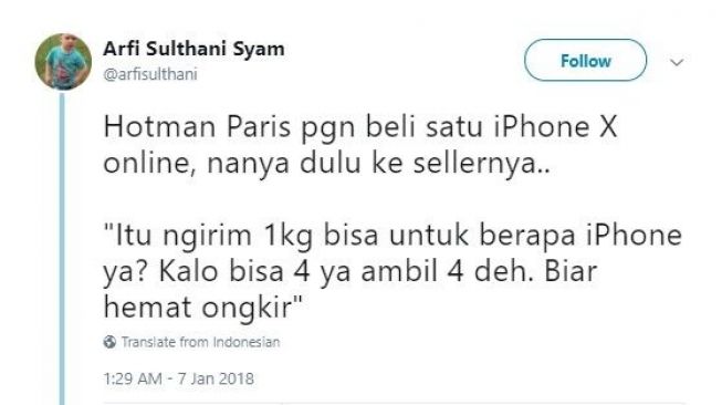 Kicauan kocak netizen soal Hotman Paris. (Twitter)