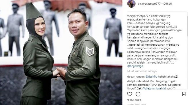 Foto prewed Vicky Prasetyo dan Angel lelga. [Instagram]