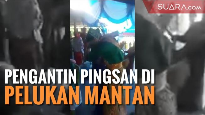 Detik-detik Pengantin Pingsan di Pelukan Mantan, Bikin Trenyuh