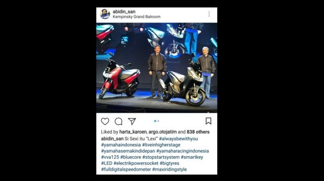 Yamaha perkenalkan Lexi ke hadapan diler-diler. [Instagram]