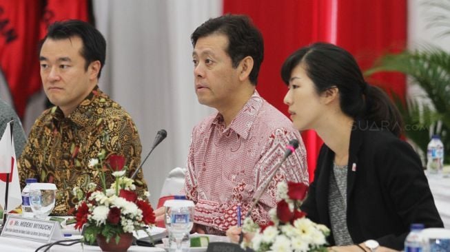 Sekjen Partai koalisi pendukung pemerintahan Presiden dan Wakil Presiden Joko Widodo-Jusuf Kalla menggelar pertemuan dengan utusan Perdana Menteri Jepang, Shinzo Abe di kantor DPP PDIP, Jakarta, Kamis (18/1).