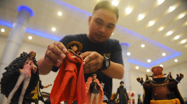 Pameran Toys Week 2018 di Surabaya, Jawa Timur, Kamis (18/1).