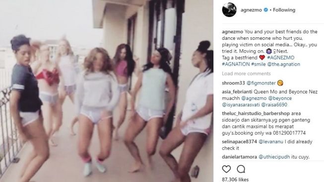 Agnez Mo mengunggah sebuah potongan video dari lagu Beyonce, berjudul "7/11". Namun kalimat yang ditulis Agnez diduga menyindir Wijaya Saputra. (Instagram)