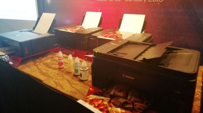 Peluncuran Canon Pixma G Series di Jakarta, Selasa (30/1/2018). [Suara.com/Aditya Gema Pratomo]