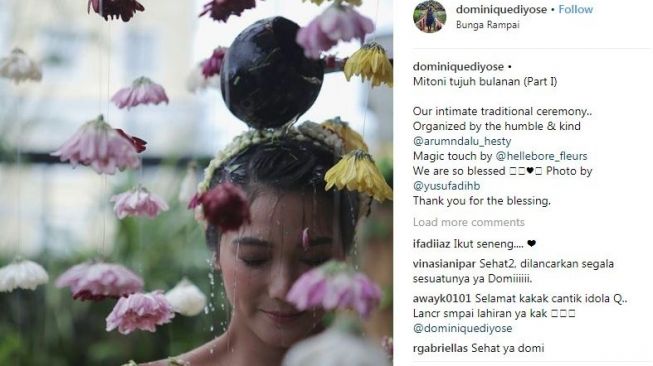 Sambut 7 Bulanan, Dominique Diyose Gelar Rangkaian Upacara Mitoni