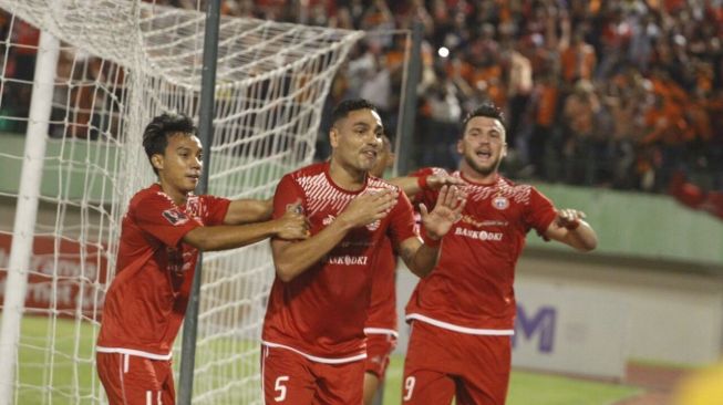 Pemain Persija Jaimerson Da Silva rayakan golnya ke gawang PSMS Medan [Foto: Media Persija]