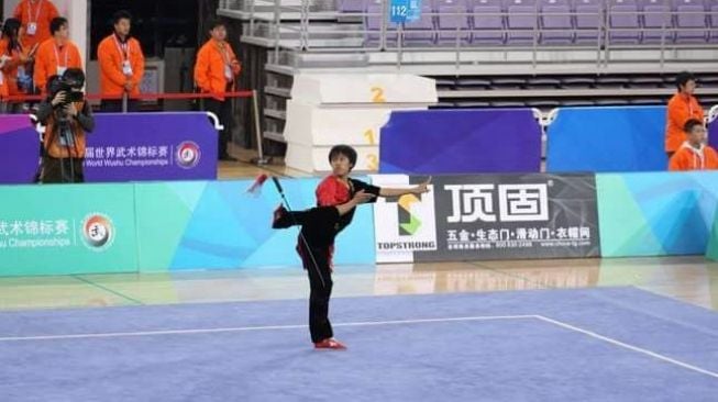 Gogi Nebulana menjuarai turnamen wushu dunia di World Wushu Championship 2007 di Beijing, Cina. (dok pribadi)