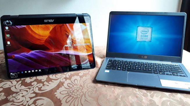 Peluncuran Asus VivoBook S14 S410 dan VivoBook Flip 14 TP410 di Jakarta, Selasa (13/2/2018). [Suara.com/Risna Halidi]