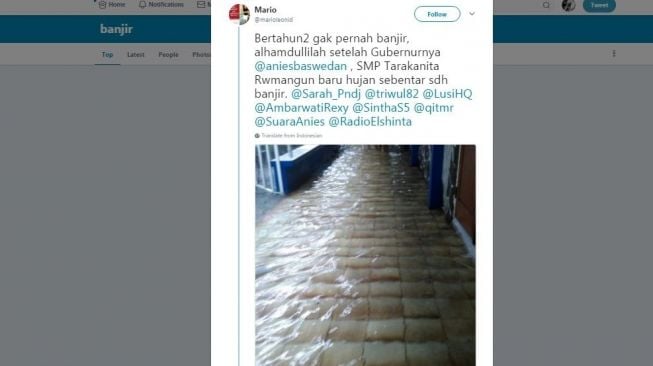 Banjir Kembali Terjang Jakarta, Netizen Ngeluh ke Anies