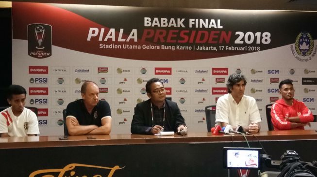 Jumpa pers final Piala Presiden, Persija Jakarta vs Bali United. (Suara.com/Adie Prasetyo) 