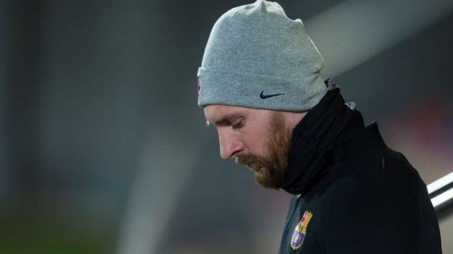 Penggawa Barcelona Lionel Messi mendatangi arena latihan Joan Gamper [AFP]