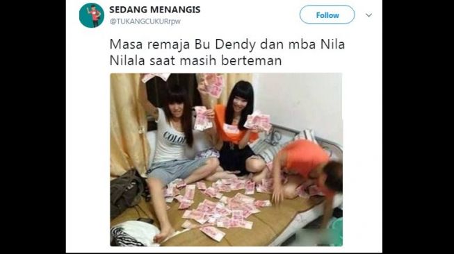 Postingan meme Bu Dendy. [Twitter]