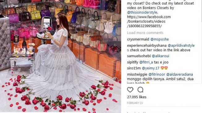 Bonkers Closer milik Sosialita jamie Chua menyimpan 200 tas Hermès, 300 pasang sepatu mahal, serta laci yang berisi barang-barang mewah lainnya. (Sumber: Jamie Chua/Instagram @ec24m)