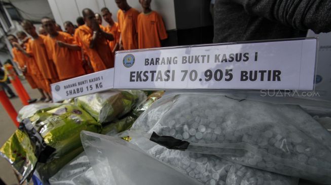 BNN berhasil mengamankan 53,9 kilogram sabu dan 70.905 butir pil ekstasi.