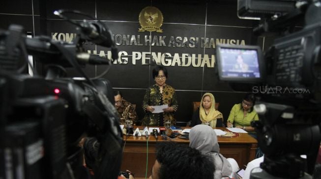 Komnas HAM membentuk anggota tim pemantauan kasus Novel Baswedan di Komnas HAM, Jakarta, Jumat (9/3). 