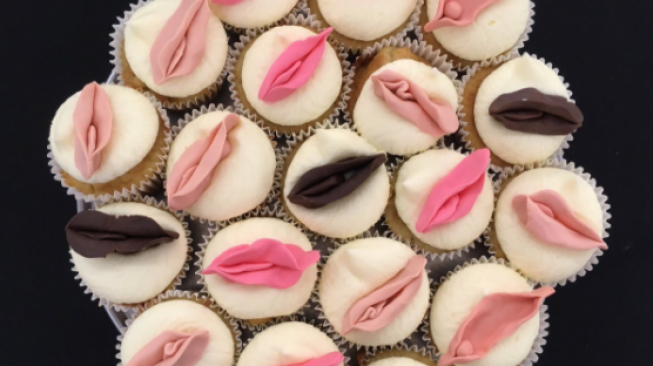 Ilustrasi bentuk bibir vagina dalam bentuk cupcake. (@RCObsGyn/Twitter)