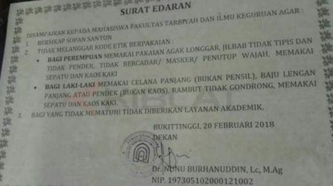 Dilarang Pakai Cadar, Dosen IAIN Bukittingi Ngadu ke Ombudsman