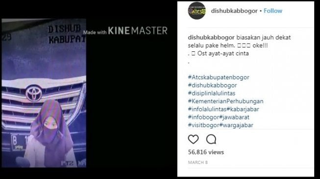 Tak Pakai Helm, Siswi Ini Ditegor dengan Ost Ayat - Ayat Cinta