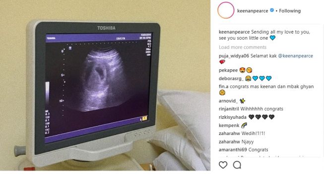 Keenan Pearce mengumumkan kehamilan sang istri, Gianni Fajri di Instagram. (Instgram)