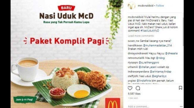 McD Keluarkan Menu Nasi Uduk, Begini Reaksi Kocak Warganet