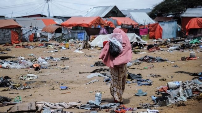 Pengungsi Somalia di Mogadishu, Januari 2018. [AFP]