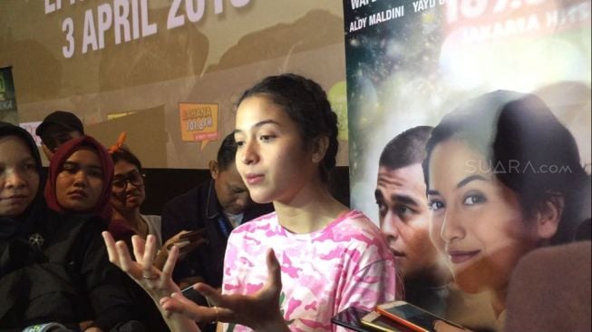 Putri Marino saat press screening Jelita Sejuba di Epicentrum Walk (suara.com/sumarni)