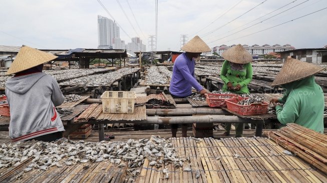 Akibat faktor cuaca yang membuat proses pengeringan ikan menjadi terhambat. 