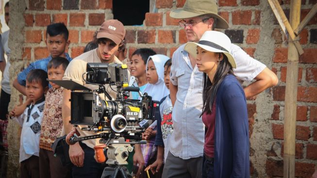 Livi Zheng saat syuting film Second Chance. (istimewa)