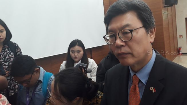 Duta Besar Korea Selatan untuk Indonesia, Kim Chang-beom. (Risna Halidi/Suara.com)