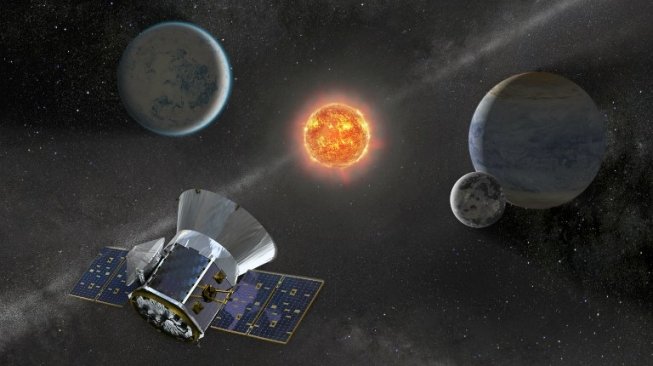 Ilustrasi TESS, sebuah satelit buatan NASA yang akan bertugas menemukan planet alien di alam semesta. [NASA]