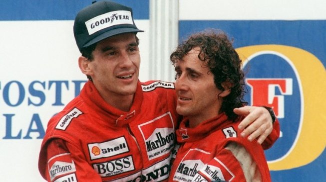 Legenda balap Formula 1 (F1), Ayrton Senna dan Alain Prost. [AFP]