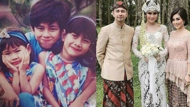 Foto kolase kebersamaan Raffi Ahmad dan dua adiknya, Syahnaz Sadiqah dan Nisya Ahmad [Instagram/@amy_r_qanita]