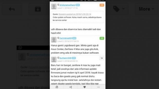 Keluhan Zenfone 4 Max Pro. [Screenshoot/Zentalk]