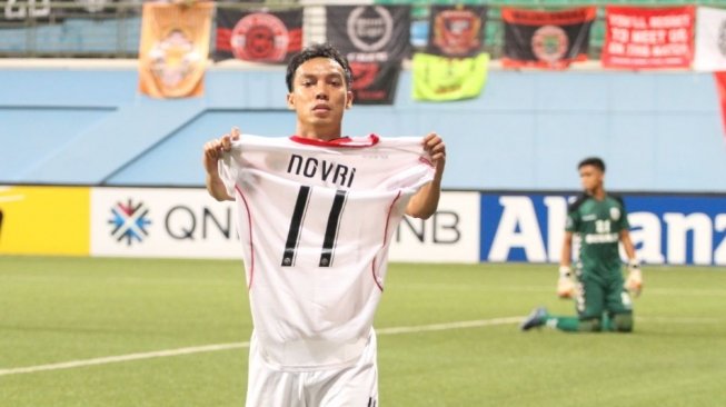 Pemain Persija Jakarta Novri Setiawan rayakan gol ke gawang Tampines Rovers [dok. Persija Jakarta]