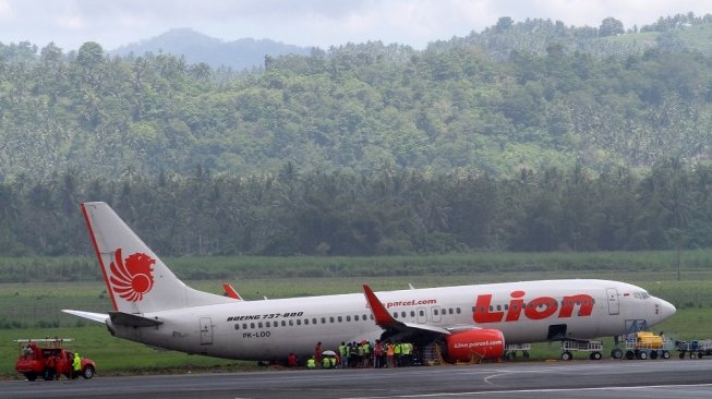 Pesawat Lion Air yang Tergelincir di Gorontalo Sudah Dievakuasi