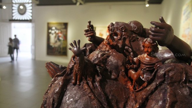 Pameran Seni Rupa Kontemporer Indonesia Manifesto 6.0 : Multipolar di Galeri Nasional, Jakarta, Sabtu (5/5).