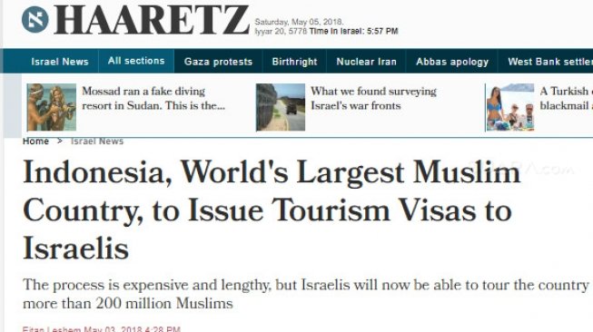 Indonesia Beri Visa Wisata untuk Warga Israel? Hoaks