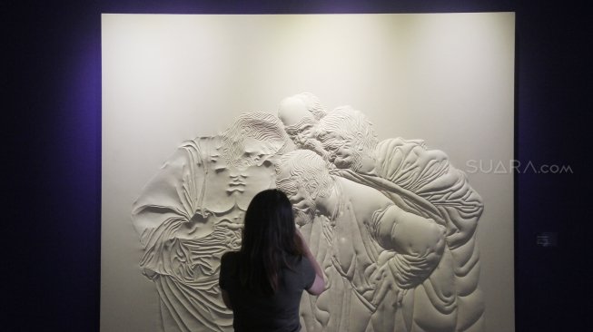 Pameran Seni Rupa Kontemporer Indonesia Manifesto 6.0 : Multipolar di Galeri Nasional, Jakarta, Sabtu (5/5).