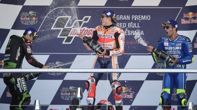 Marquez Terdepan, Rossi Gagal Naik Podium