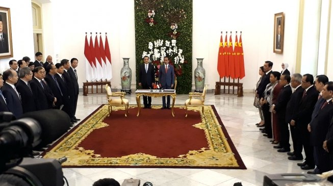 Pertemuan bilateral Presiden Joko Widodo dengan Perdana Menteri (PM) Cina Li Keqiang. (Suara.com/Dwi Bowo Raharjo)