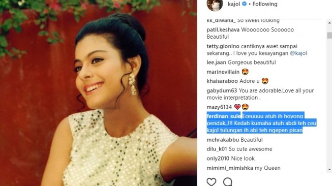 Foto Kajol yang dikomentari warganet. (Instargram)