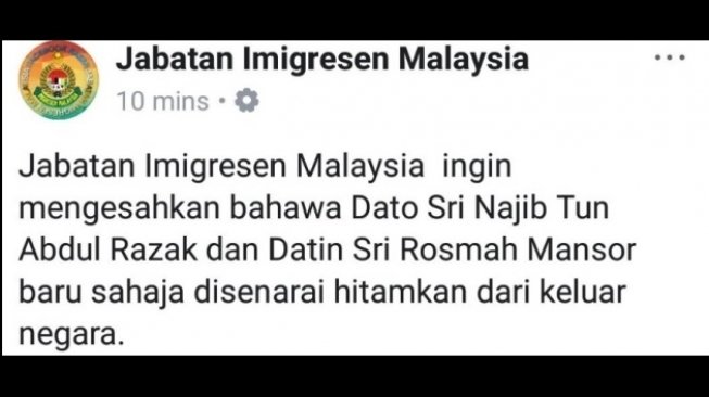 Postingan Imigrasi Malaysia. [Twitter]