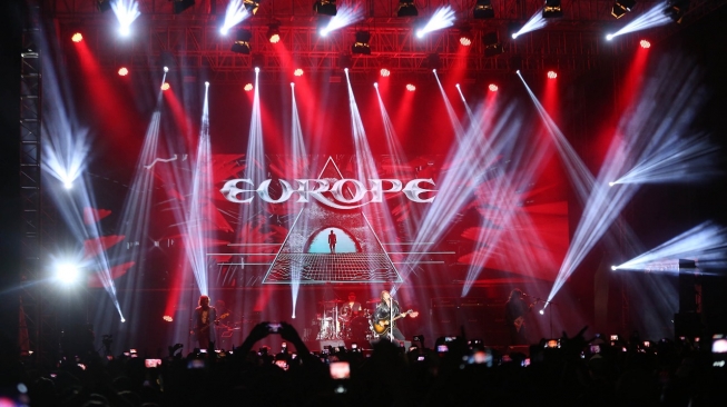 Penampilan Band Europe di Volcano Rock Festival 2018, Boyolali. (istimewa)