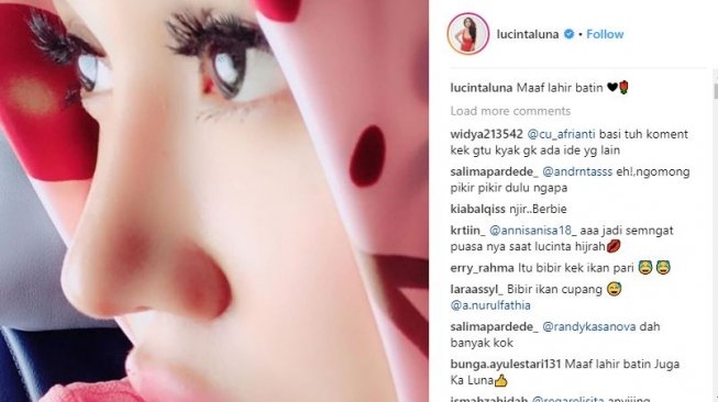 Lucinta Luna tampil berhijab (lucintaluna/instagram)