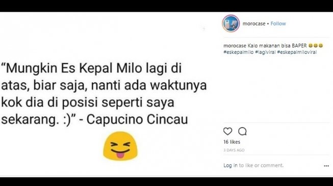 Es Kepal Milo. [Instagram]