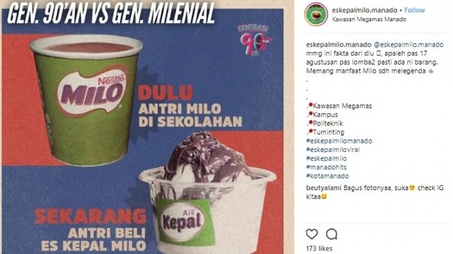 Es Kepal Milo. [Instagram]