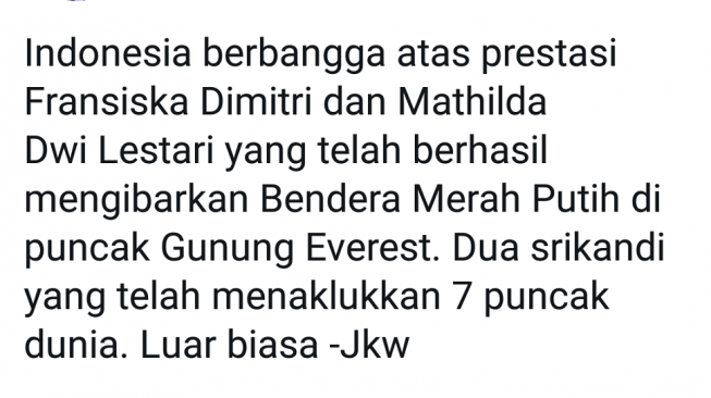 Kibarkan Merah Putih di Everest, 2 Wanita Ini Buat Jokowi Bangga