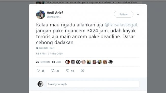 Tweet Andi Arief