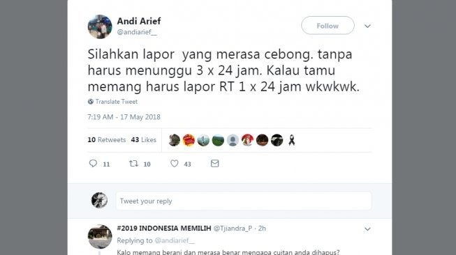 Tweet Andi Arief